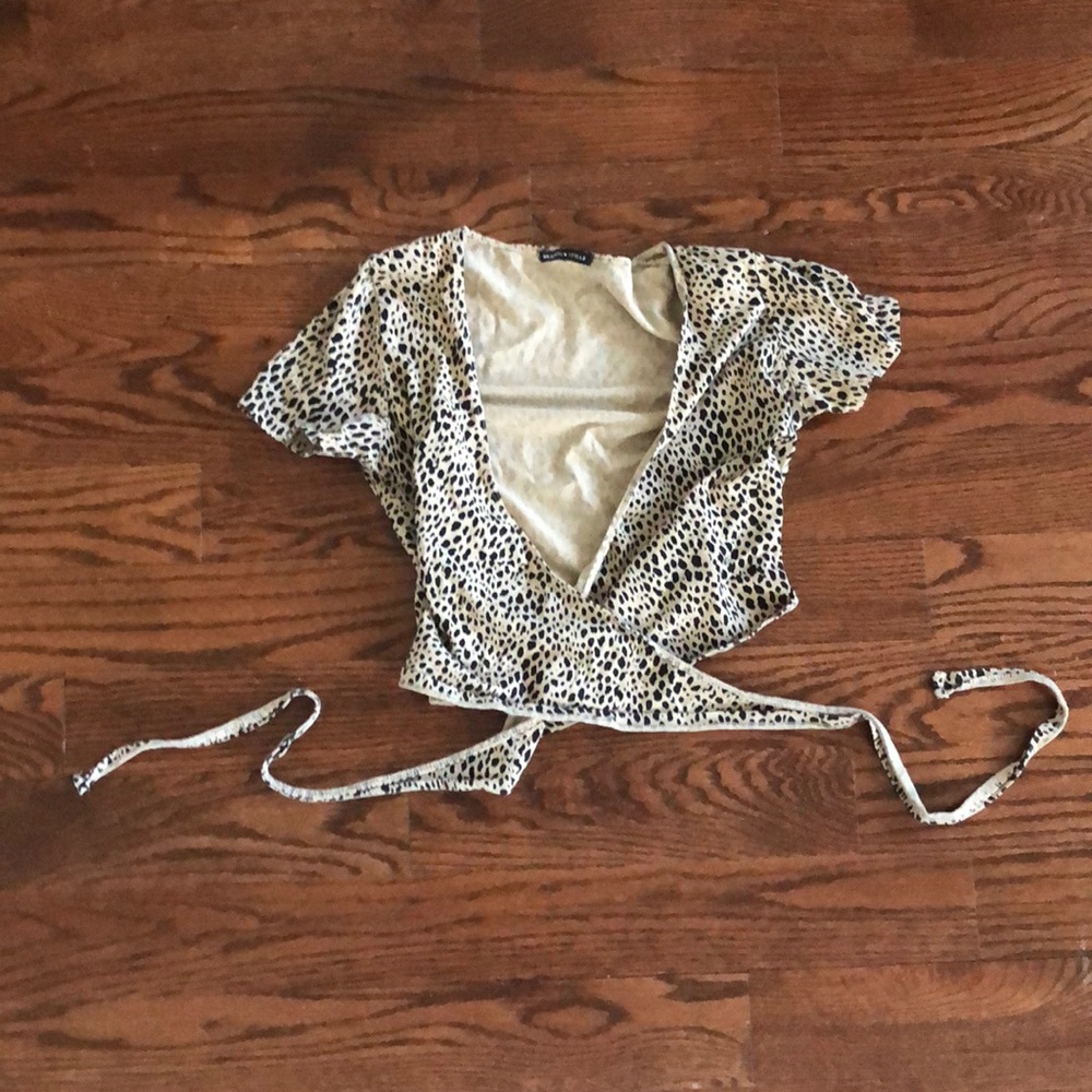 Cheetah print wrap top
